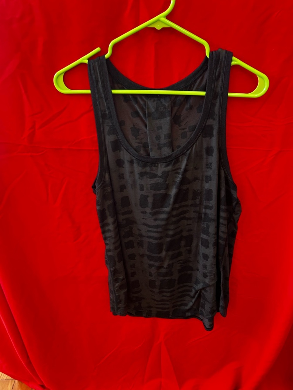lululemon athletica Black Patterned Scoop Neck Tank